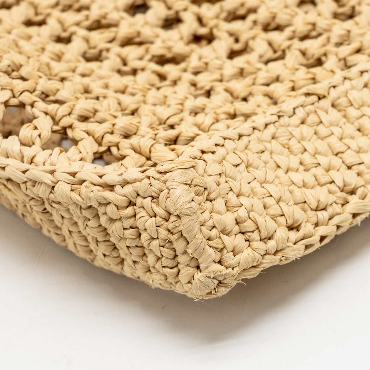 PRADA CROCHET TOTE BAG RAFFIA NATURAL