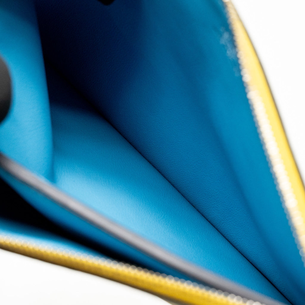 Hermes Atout 20 Pouch Evercolor Yellow/Blue SHW