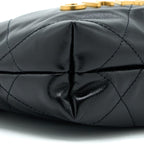 CHANEL 23S MINI 22 BAG SHINY CALFSKIN BLACK BRUSHED GHW(MICROCHIP)