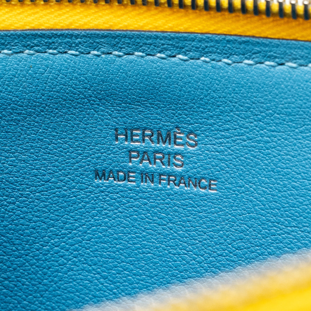 Hermes Atout 20 Pouch Evercolor Yellow/Blue SHW