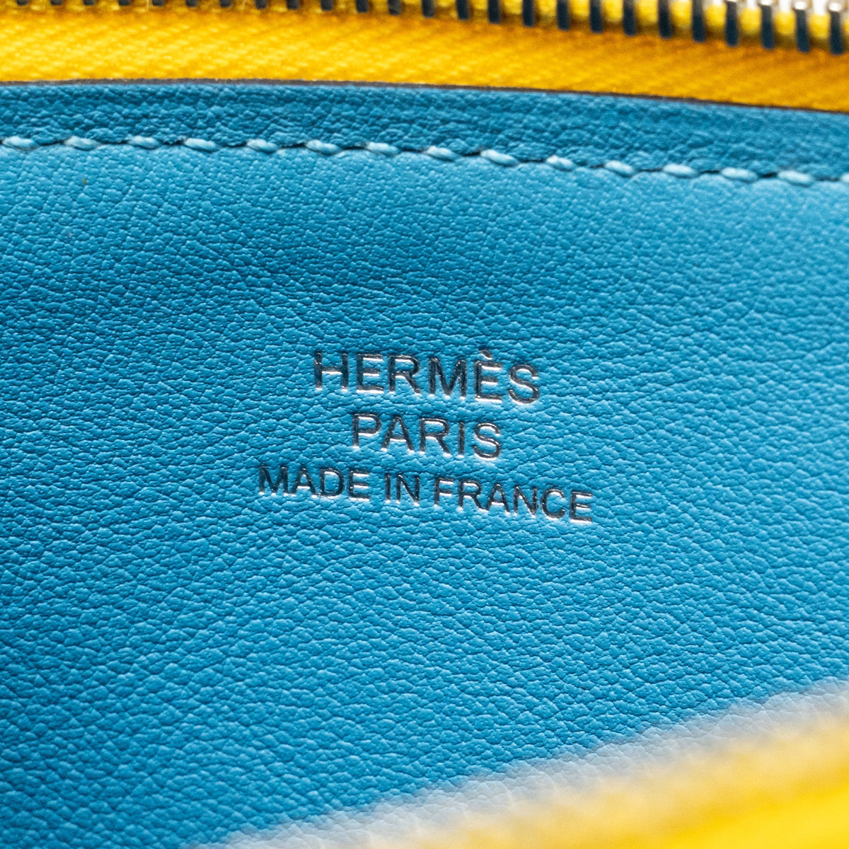 Hermes Atout 20 Pouch Evercolor Yellow/Blue SHW
