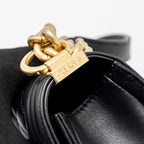 CHANEL SMALL BOY BAG SMOOTH CALFSKIN BLACK GHW(MICROCHIP)