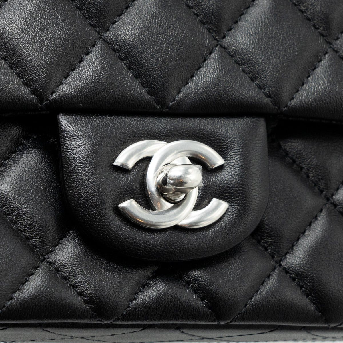 CHANEL MINI RECTANGULAR FLAP BAG LAMBSKIN BLACK SHW (MICROCHIP)