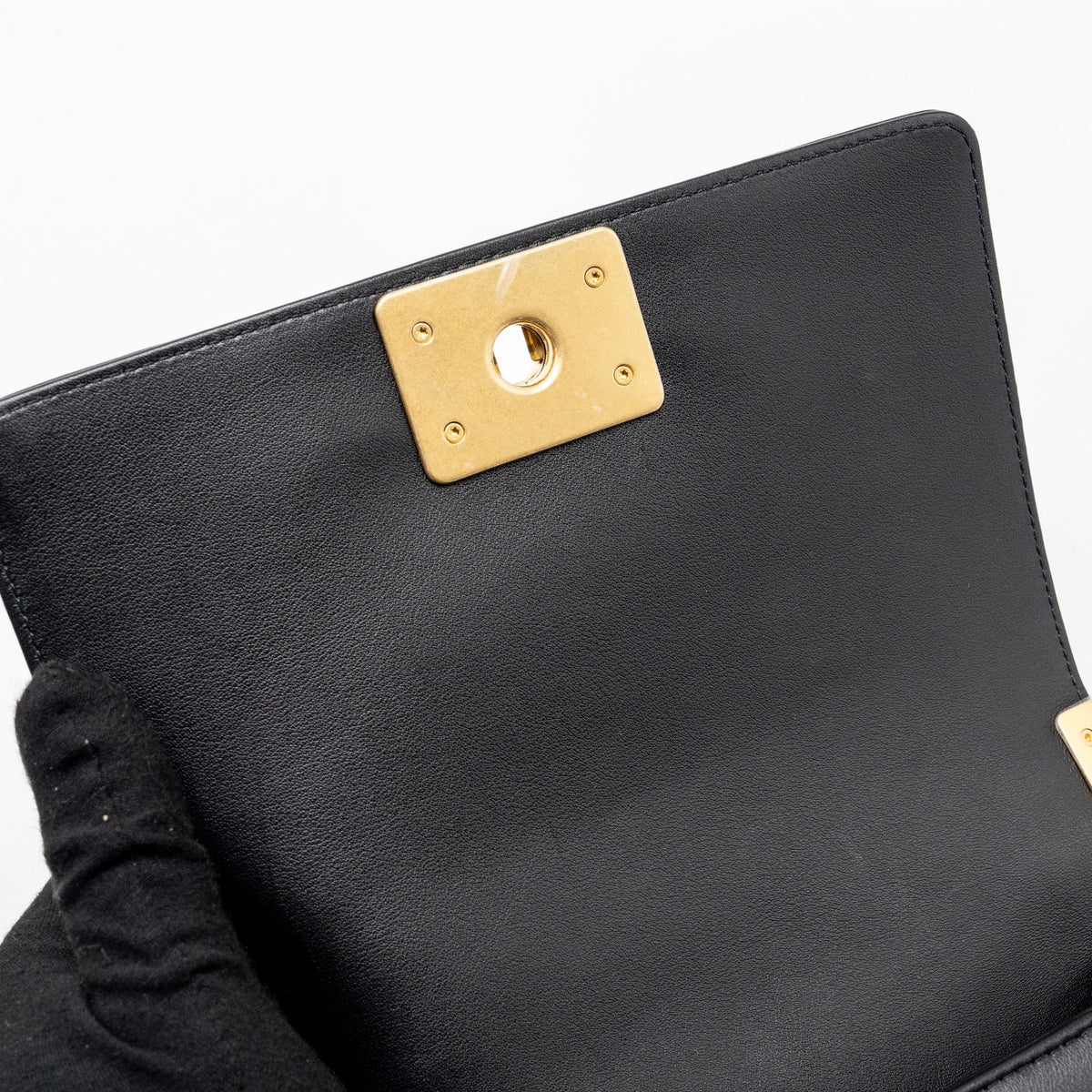 CHANEL SMALL BOY BAG SMOOTH CALFSKIN BLACK GHW(MICROCHIP)