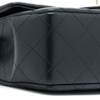 CHANEL TOP HANDLE MINI RECTANGULAR FLAP BAG LAMBSKIN BLACK LGHW (MICROCHIP)