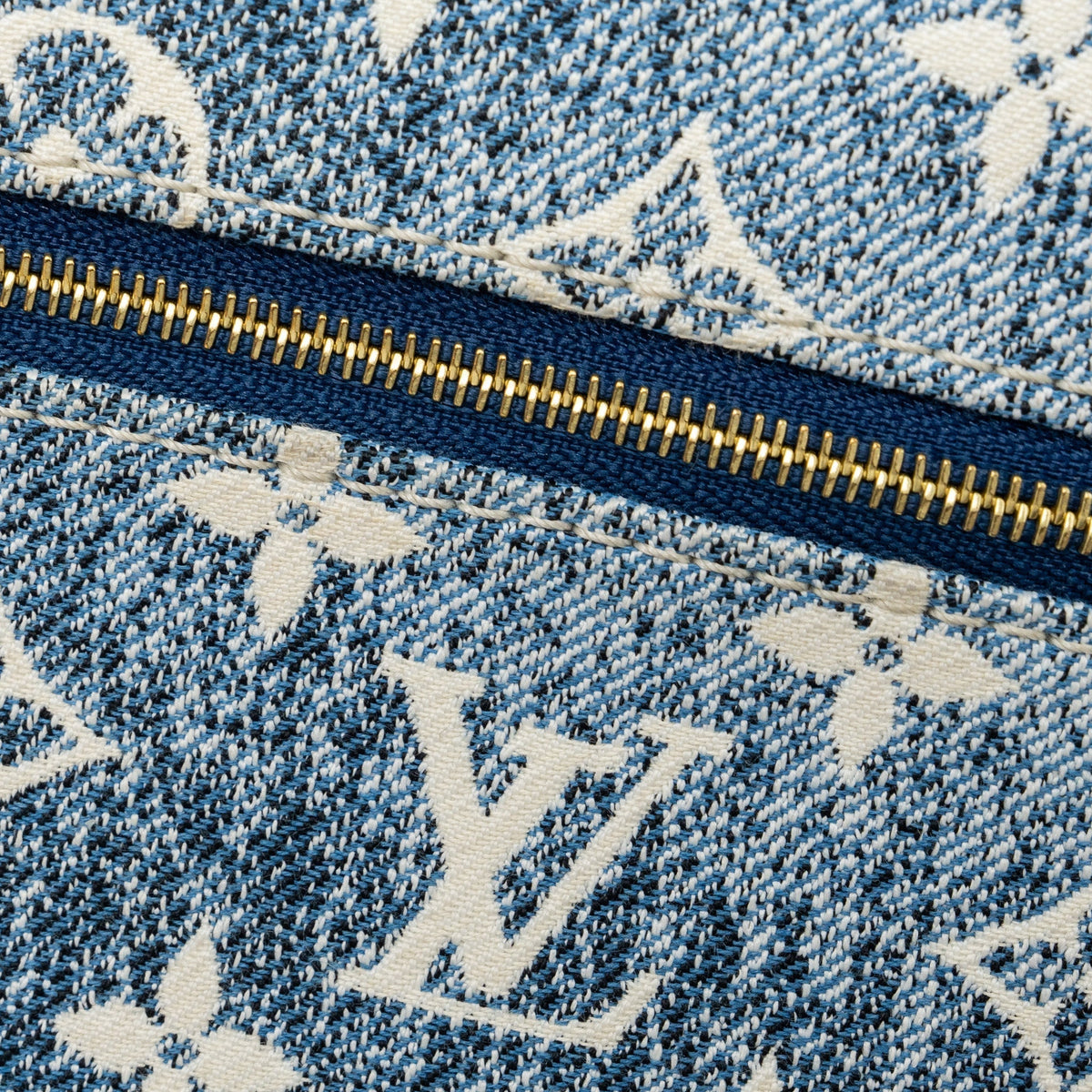 LOUIS VUITTON HALF-MOON LOOP BAGUETTE BAG DENIM BLUE GHW (NEW VERSION)