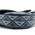 DIOR HOMME SADDLE BAG CD DIAMOND CANVAS/SMOOTH CALFSKIN NAVY BLUE SHW
