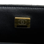CHANEL TOP HANDLE MINI RECTANGULAR FLAP BAG LAMBSKIN BLACK LGHW (MICROCHIP)