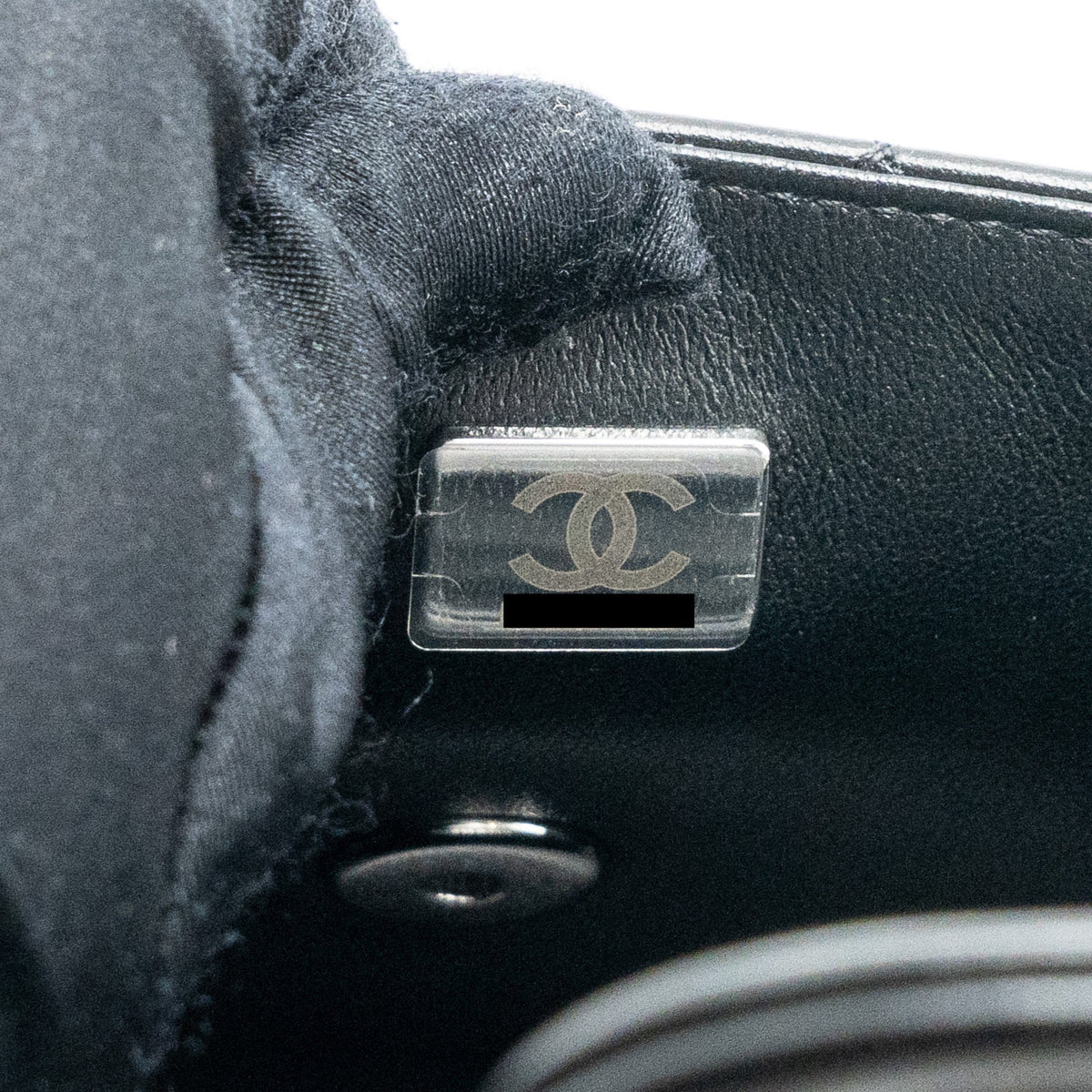 CHANEL MINI RECTANGULAR FLAP BAG LAMBSKIN BLACK SHW (MICROCHIP)