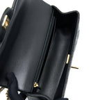 CHANEL TOP HANDLE MINI RECTANGULAR FLAP BAG LAMBSKIN BLACK LGHW (MICROCHIP)