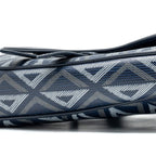 DIOR HOMME SADDLE BAG CD DIAMOND CANVAS/SMOOTH CALFSKIN NAVY BLUE SHW