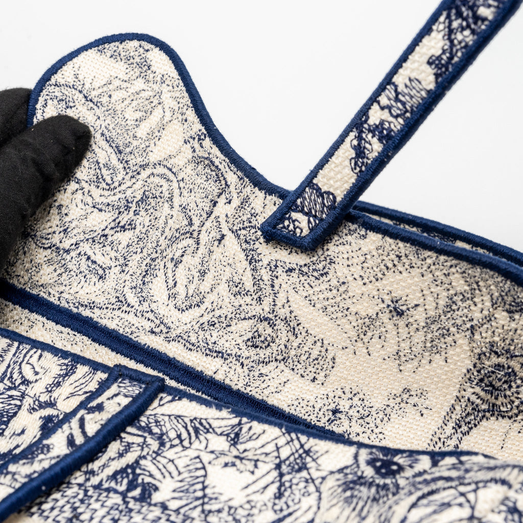DIOR MEDIUM SADDLE BAG TOILE DE JOUY BLUE GHW