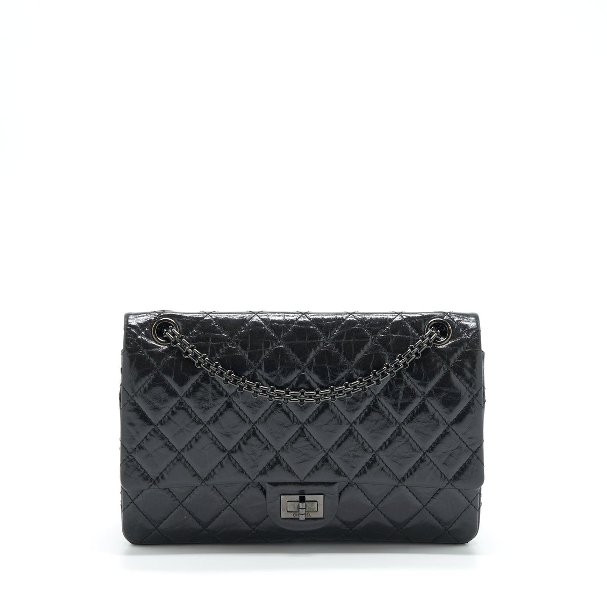 CHANEL 2.55 226 REISSUE AGED CALFSKIN SO BLACK