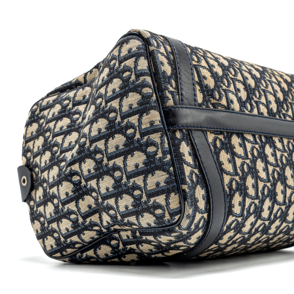 DIOR VINTAGE BOWLING BAG BLUE OBLIQUE CANVAS SHW
