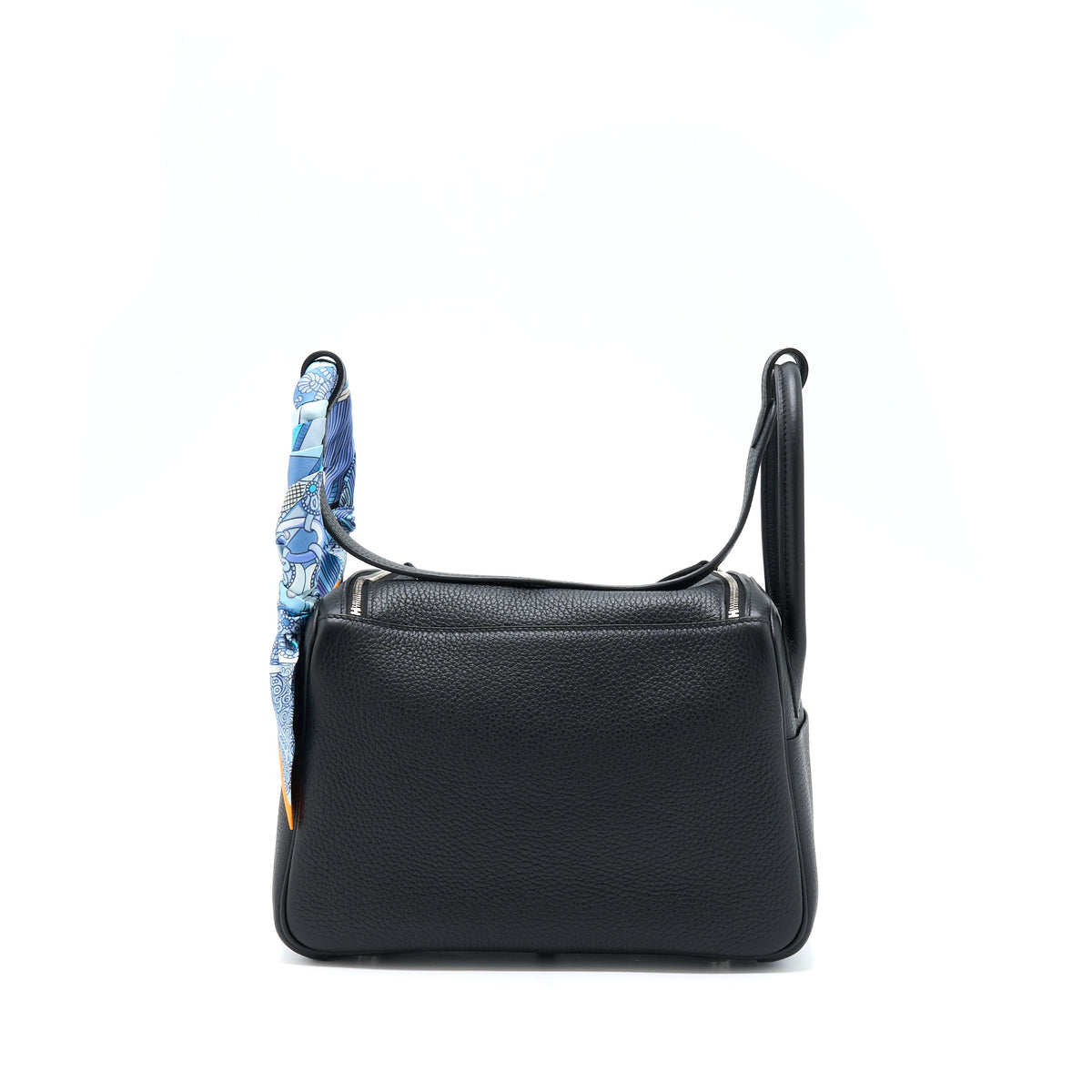 Hermes Lindy 26 Clemence Black SHW With An Extra Twilly