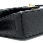 CHANEL SMALL CLASSIC DOUBLE FLAP BAG CAVIAR BLACK GHW (MICROCHIP)