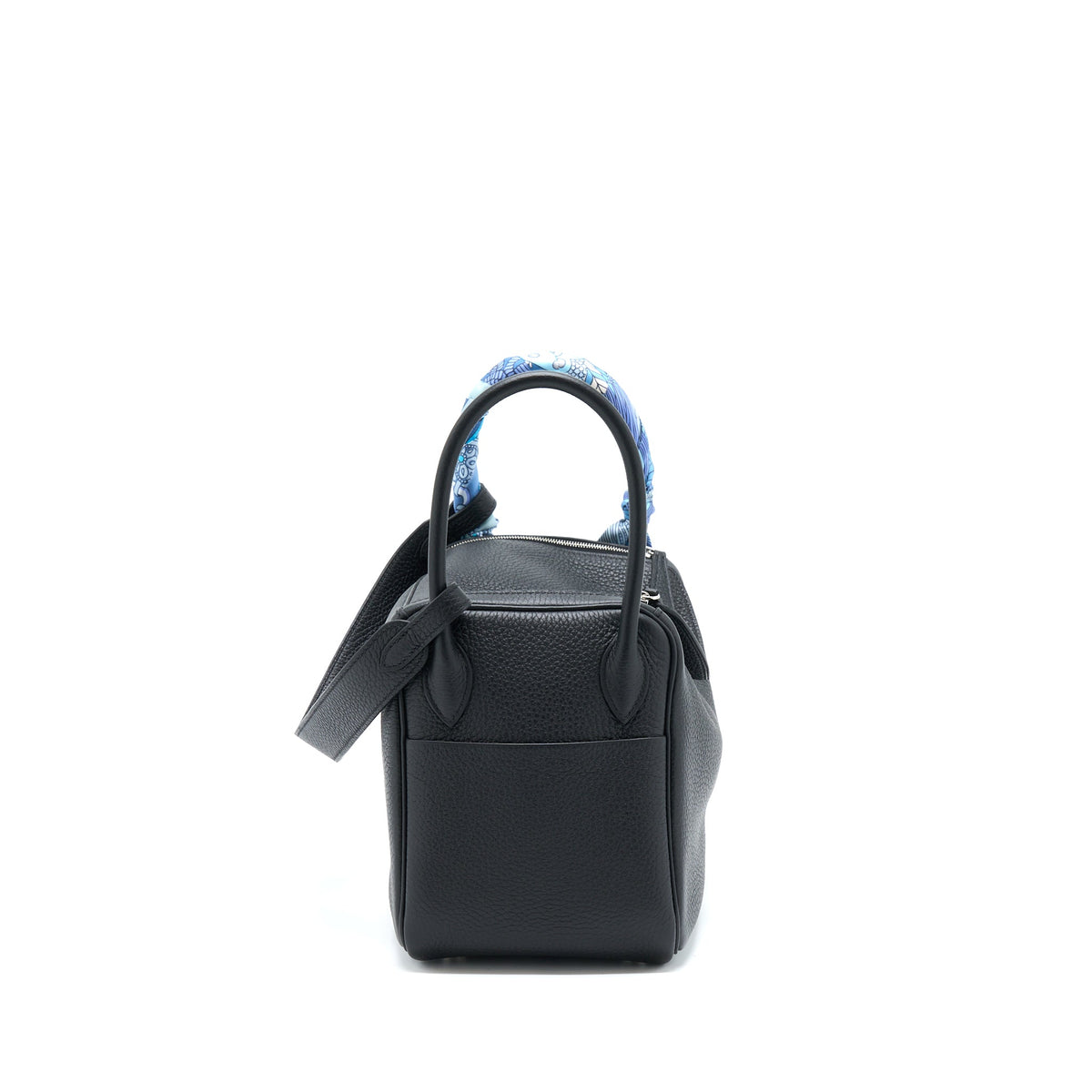 Hermes Lindy 26 Clemence Black SHW With An Extra Twilly