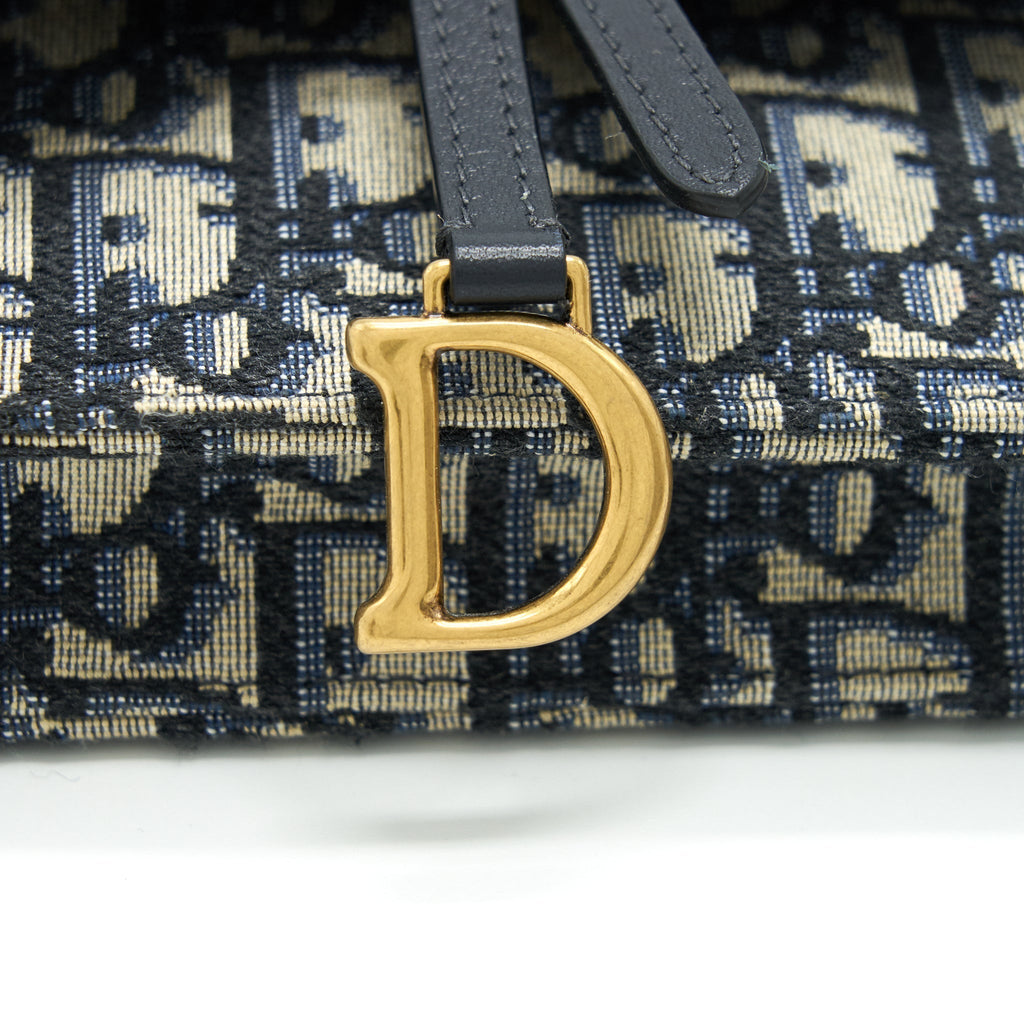 DIOR SADDLE BELT POUCH BLUE OBLIQUE JACQUARD