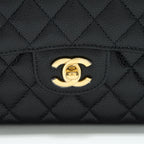 CHANEL SMALL CLASSIC DOUBLE FLAP BAG CAVIAR BLACK GHW (MICROCHIP)