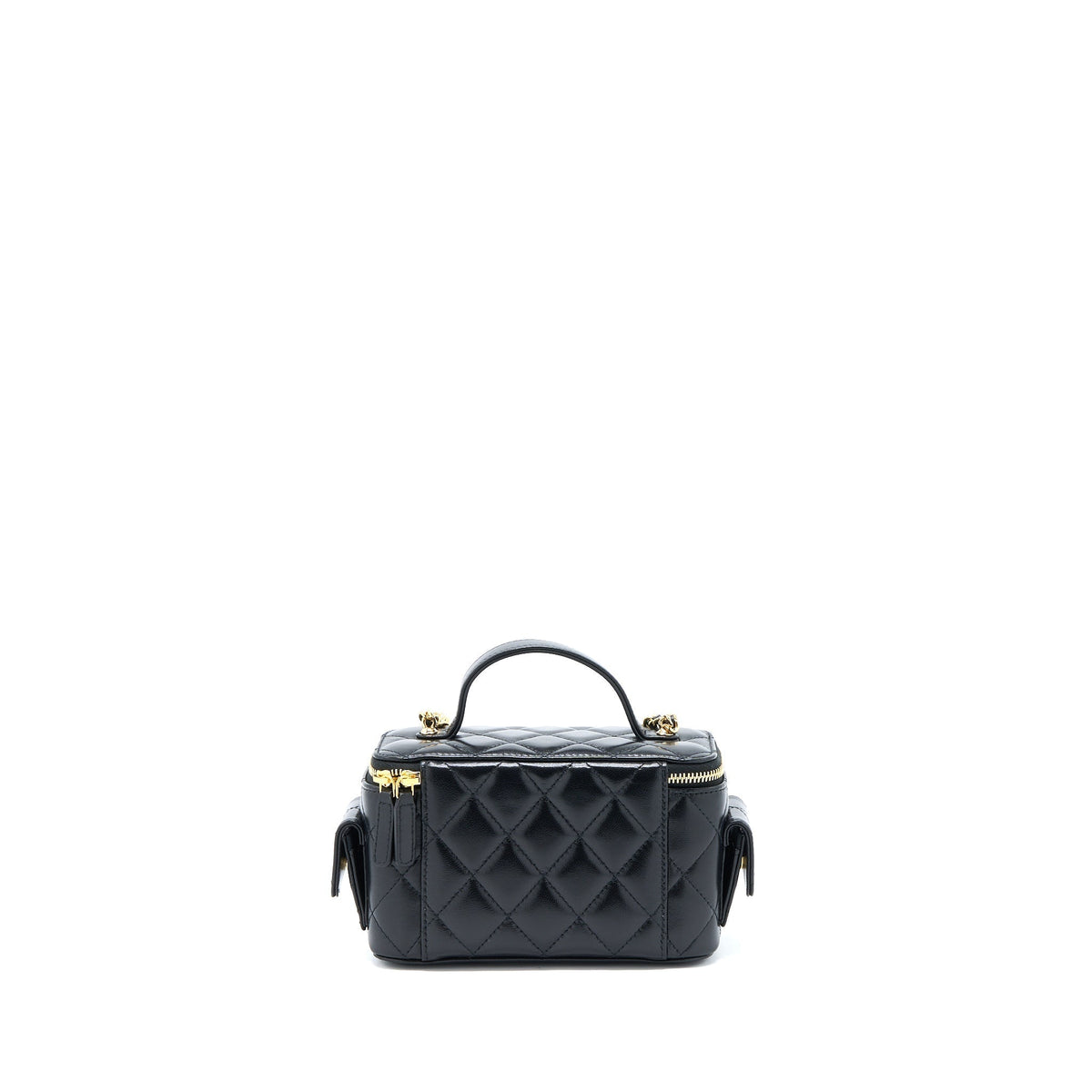 CHANEL 22K TOP HANDLE POCKET LONG VANITY WITH CHAIN BLACK GHW