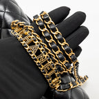 Chanel Letter Detailed Top Handle Flap Bag Lambskin Black GHW (Microchip)