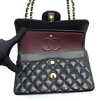 CHANEL SMALL CLASSIC DOUBLE FLAP BAG CAVIAR BLACK GHW (MICROCHIP)