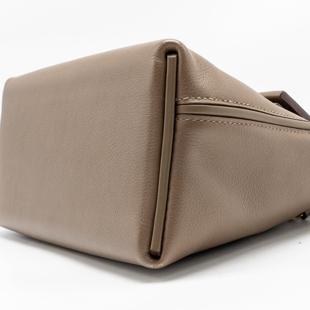 Hermes Mini 24/24 2424-21 Bag Evercolor/Swift Etoupe GHW