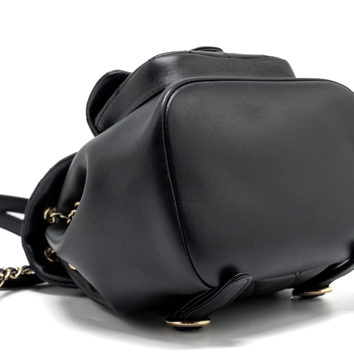 CHANEL MINI DUMA BACKPACK LAMBSKIN BLACK LGHW (MICROCHIP)