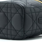 DIOR MICRO LADY DIOR VANITY CASE LAMBSKIN BLACK LGHW