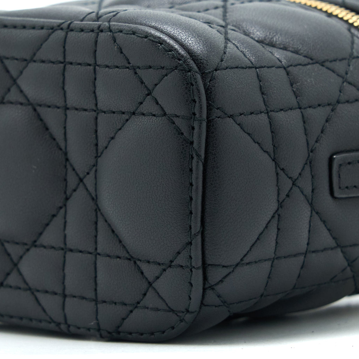 DIOR MICRO LADY DIOR VANITY CASE LAMBSKIN BLACK LGHW