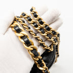 CHANEL AFTERNOON TEA TOP HANDLE VANITY CASE WITH CHAIN LAMBSKIN BLACK GHW (MICROCHIP)