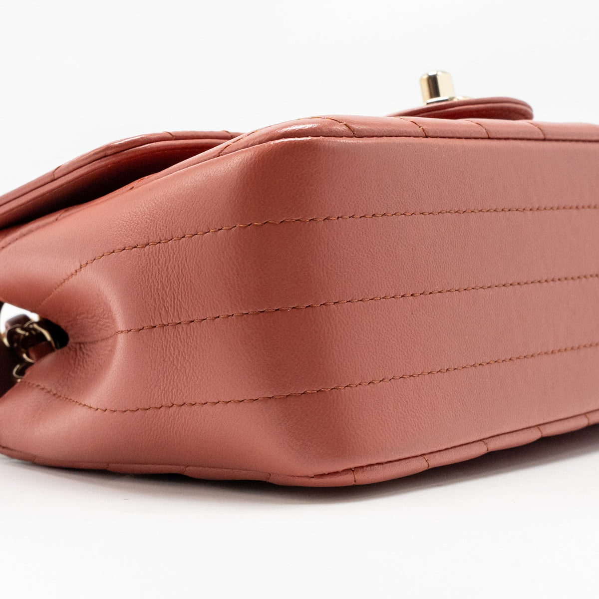 Chanel Mini Rectangular Flap Bag Lambskin Dark Pink LGHW
