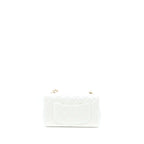 CHANEL CLASSIC MINI RECTANGULAR FLAP BAG CALFSKIN IRIDESCENT WHITE LGHW
