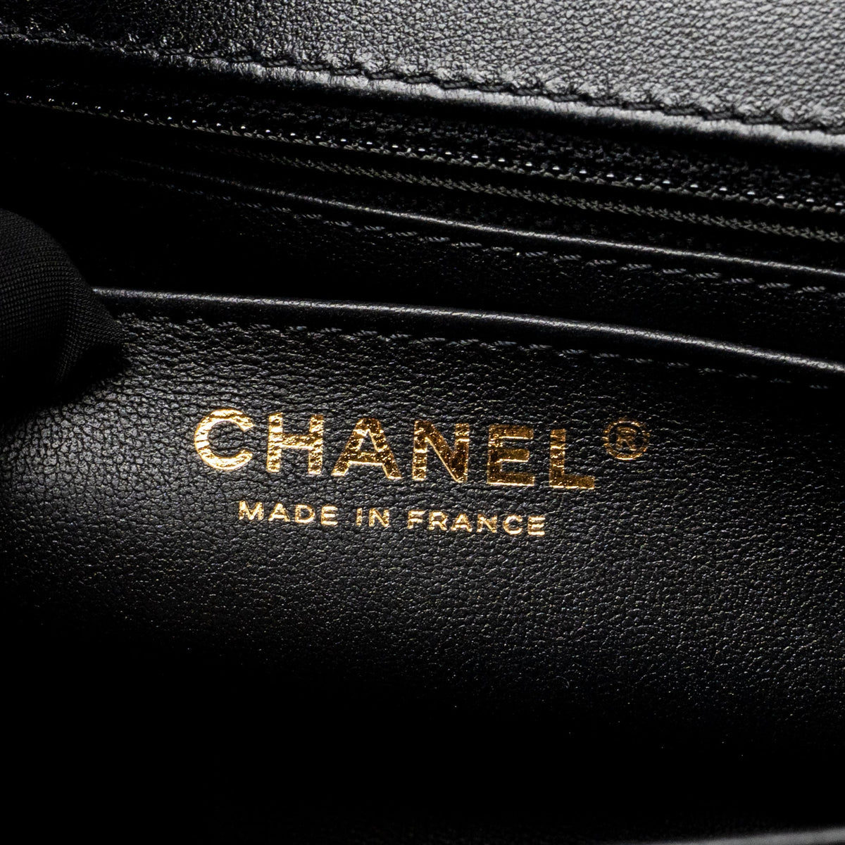 Chanel Letter Detailed Top Handle Flap Bag Lambskin Black GHW (Microchip)