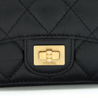CHANEL 2.55 SMALL COMPACT WALLET BLACK GHW