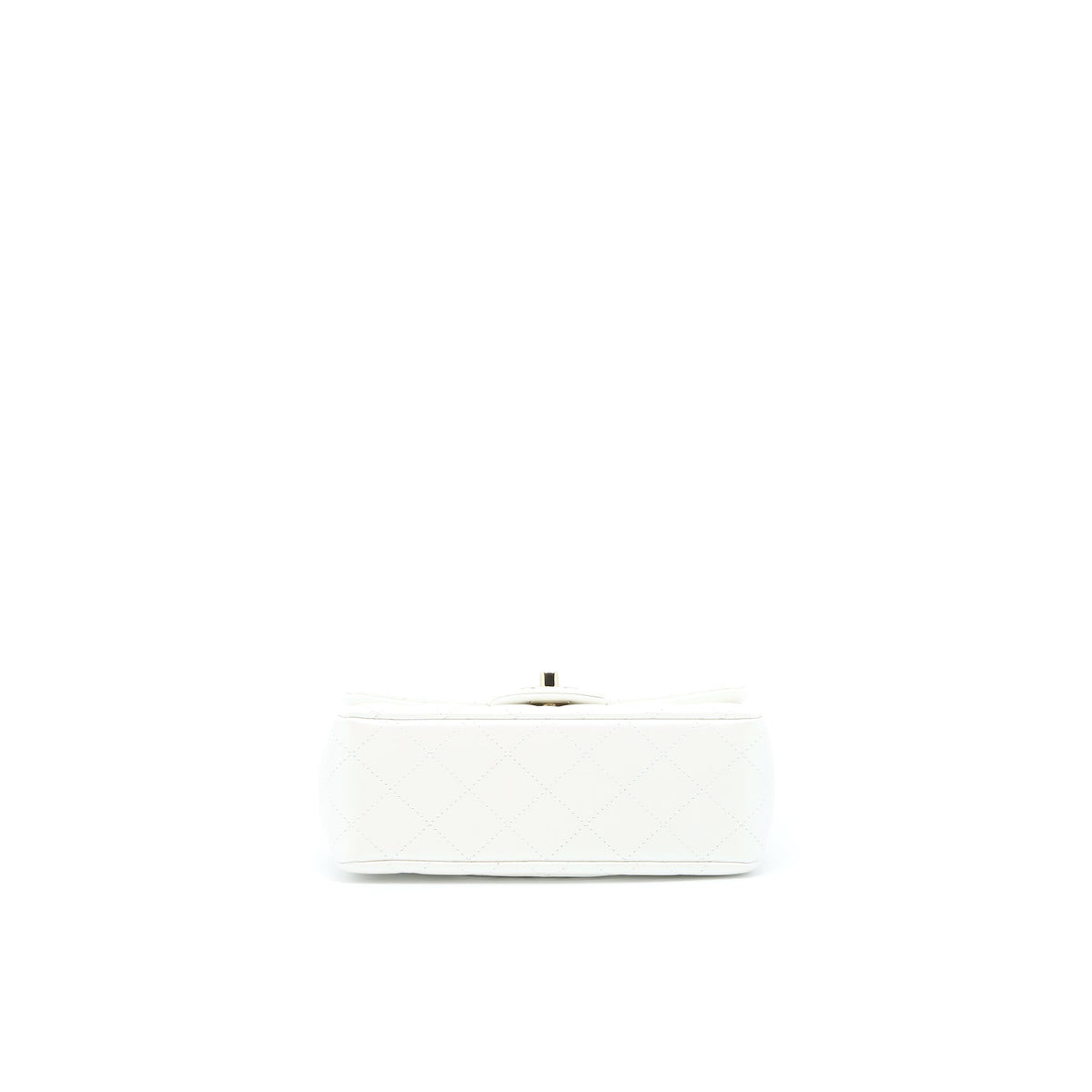 CHANEL CLASSIC MINI RECTANGULAR FLAP BAG CALFSKIN IRIDESCENT WHITE LGHW