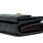 CHANEL 2.55 SMALL COMPACT WALLET BLACK GHW