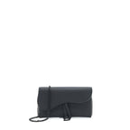 DIOR SADDLE WALLET WITH CHAIN CALFSKIN SO BLACK