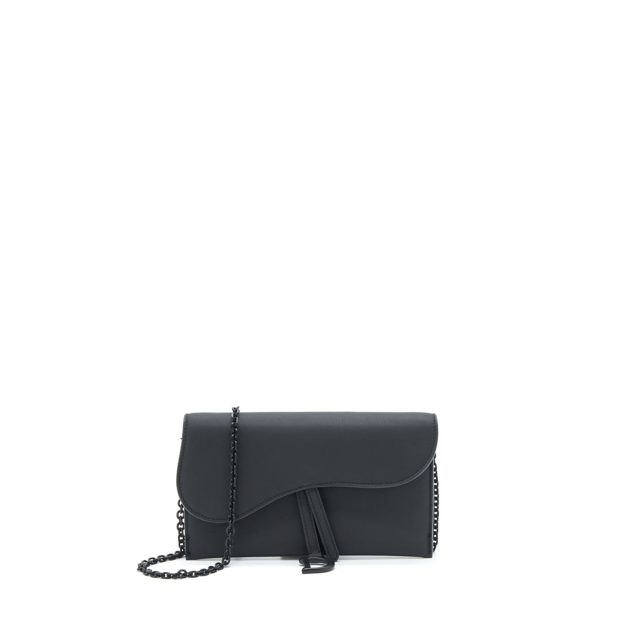 DIOR SADDLE WALLET WITH CHAIN CALFSKIN SO BLACK