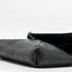 Saint Laurent/YSL Cassandre Envelope Card Case Grained Lambskin Black SHW