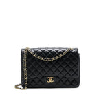 CHANEL MAXI CLASSIC DOUBLE FLAP BAG LAMBSKIN BLACK GHW