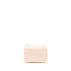 CHANEL PEARL CRUSH MINI SQUARE LAMBSKIN LIGHT BEIGE BRUSHED GHW(MICROCHIP)