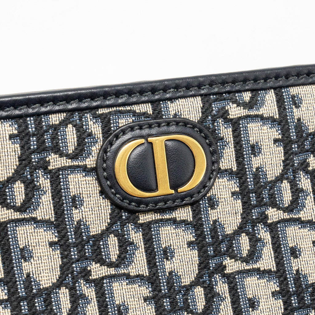 Dior 30 montaigne dea pouch blue oblique jacquard canvas GHW