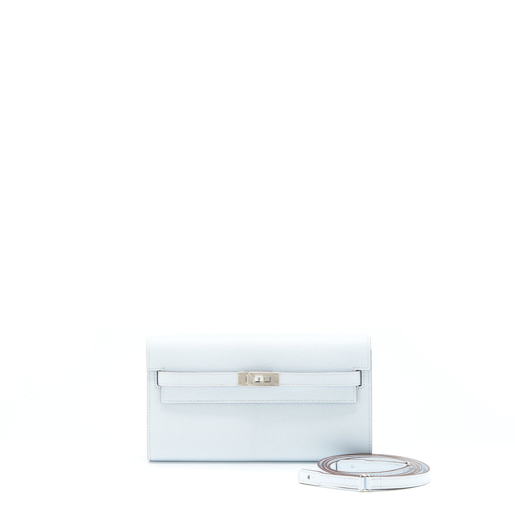 Hermes Classic Kelly To Go Chevre Mysore Blue Brume SHW