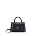 CHANEL SMALL COCO HANDLE CAVIAR BLACK LGHW (MICROCHIP)