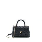 CHANEL SMALL COCO HANDLE CAVIAR BLACK LGHW (MICROCHIP)