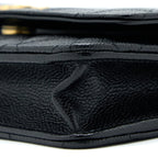 CHANEL LETTER TOP HANDLE WALLET ON CHAIN CAVIAR BLACK GHW