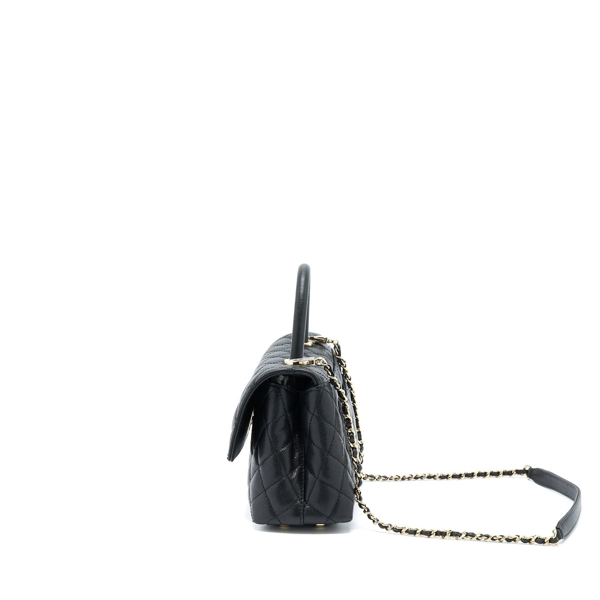 CHANEL SMALL COCO HANDLE CAVIAR BLACK LGHW (MICROCHIP)