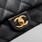 CHANEL 24P COCO LOVE MINI FLAP BAG ADJUSTABLE CHAIN CAVIAR BLACK GHW (MICROCHIP)