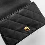 CHANEL 24P COCO LOVE MINI FLAP BAG ADJUSTABLE CHAIN CAVIAR BLACK GHW (MICROCHIP)